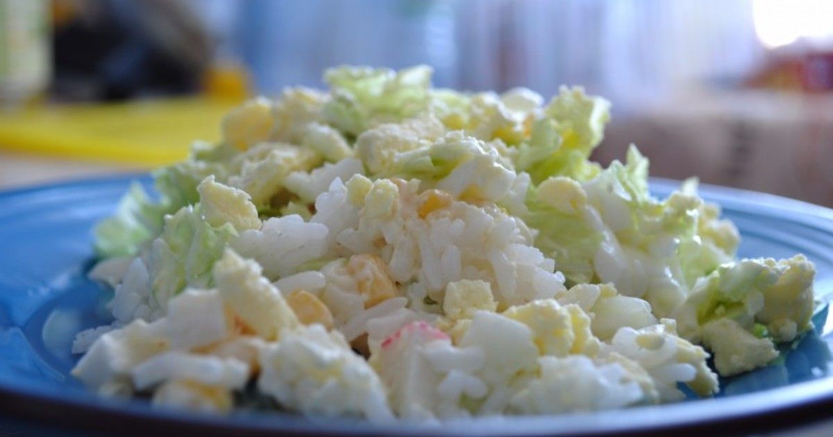 Салат рисовый с пастой «Океан»