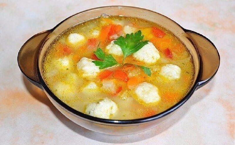 Суп из овощей с клецками