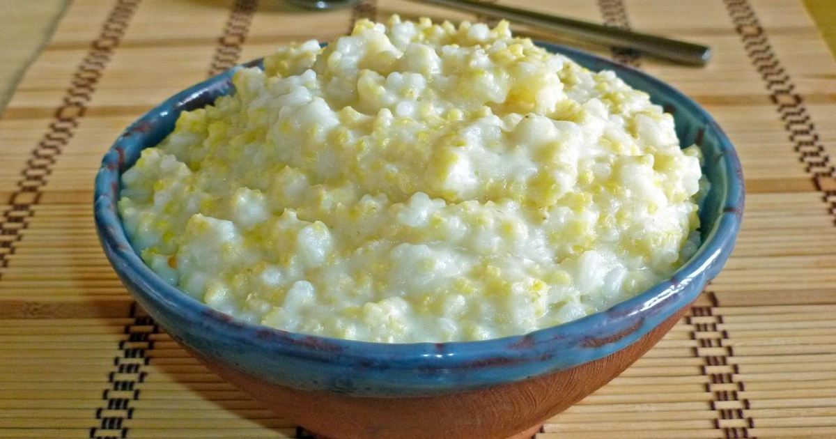 Каша вязкая молочная из риса и пшена