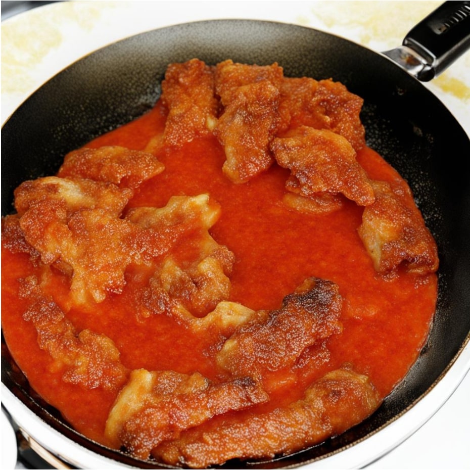 Свинина, жаренная в томатном соусе