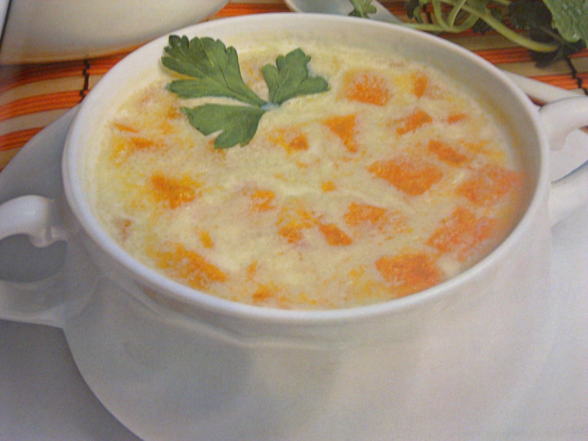 Молочный овощной суп