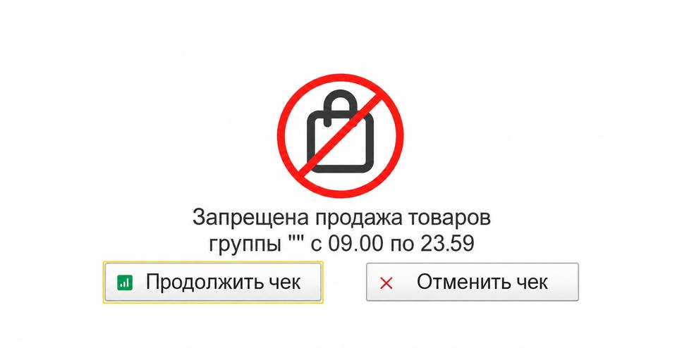 Проверка запрета продаж в РМК в 1С